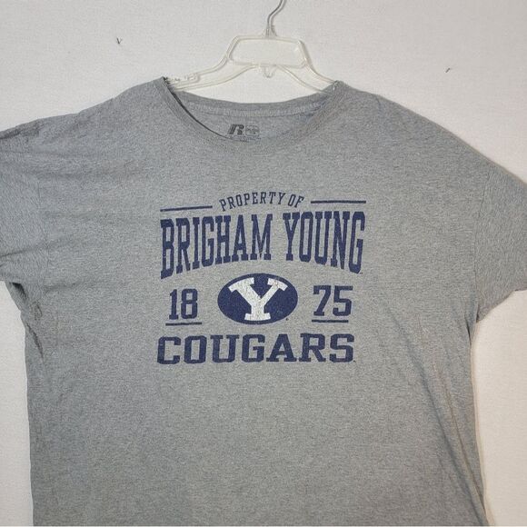 Russell Athletic BYU Cougars Mens Short Sleeve T Shirt Gray 3 XXXL - Picture 7 of 9